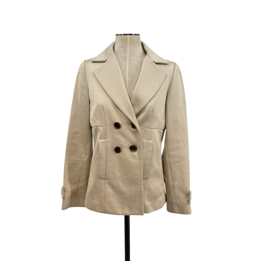 Faconnable Double Breasted Jacket Trench Cotton Khaki Size Small
